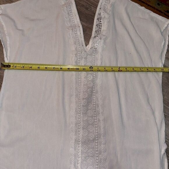KONA Sol Womens Swim Cover Up Top White Short Sleeve V Neck sz S - Picture 4 of 8